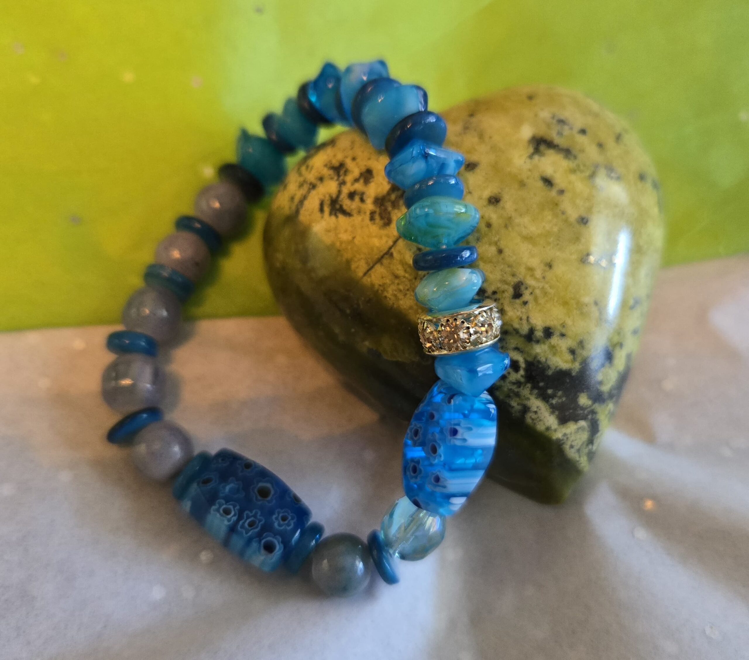 Blue Bead Bracelet 16