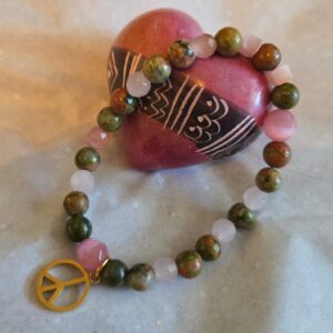 Green & Pink Bead Bracelet 12