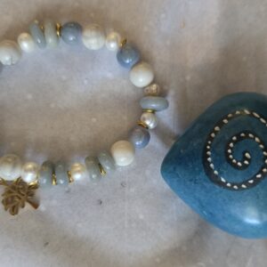 Light Blue & White Bead Bracelet 13
